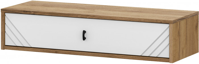 Стол туалетный навесной Байкал, Дуб Золотой, Белый матовый