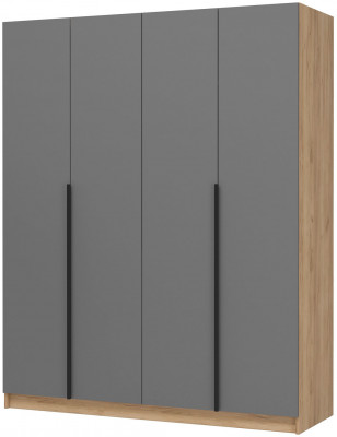 Лион ШК-03 Шкаф 4-х створчатый (1600х2000х550) Дуб крафт/Графит серый