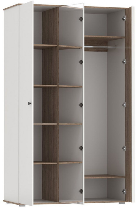 Шкаф для одежды 51.14 Либерти опора 3-х дв. h=20мм Белый / Дуб Каньон