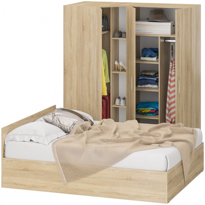 Спальня Стандарт 2-1600, дуб сонома