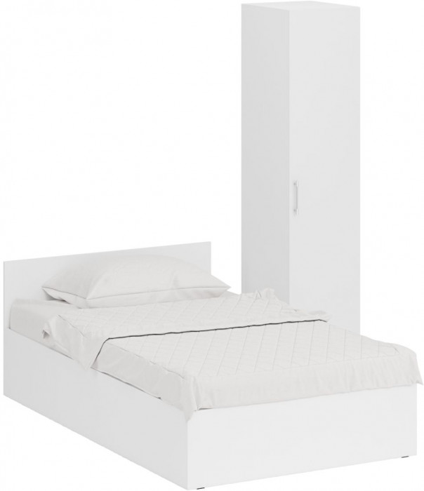 Кровать 1200 + Пенал Стандарт, белый