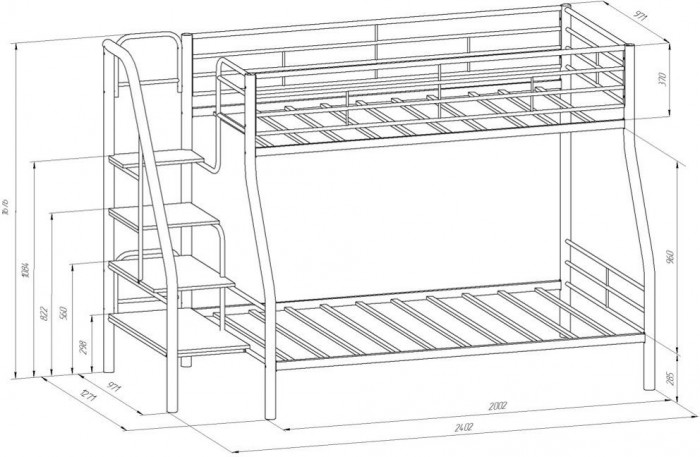 Двухъярусная кровать Толедо-1 (Слоновая кость)