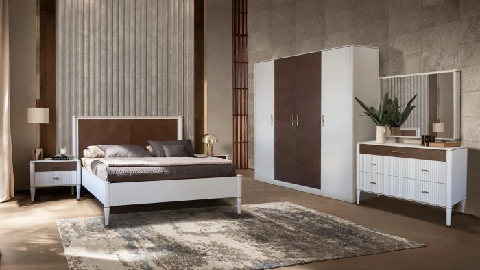 Кровать двуспальная 1,6 "Тиволи" - Латте (лак)