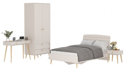 Афина Спальня 26-1200, цвет кашемир серый, сп.м. 1200х2000 мм., б/м, основание есть - фанера