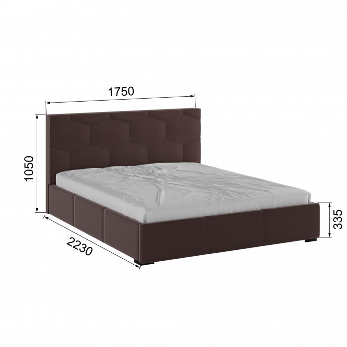 Манука Кровать интерьерная 160 коричневый, ПМ
