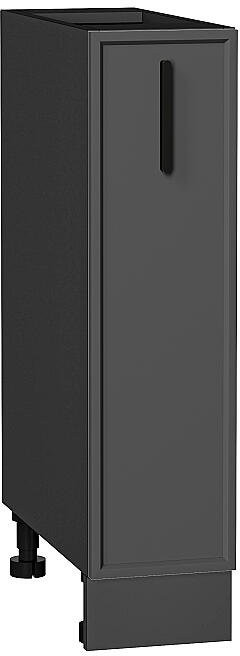 Кухонный гарнитур Фрейм-01, МДФ, 230 см, Графит/Штормовой шелк (Мрамор черный)