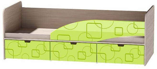 Детская кровать Бриз-3 80х190, квадрат (Ирис/Белый/левый)