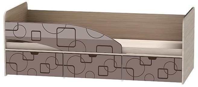 Детская кровать Бриз-3 80х190, квадрат (Ирис/Белый/левый)