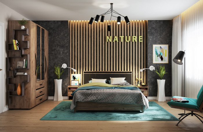 Тумба прикроватная с ящиком Nature 41, дуб табачный