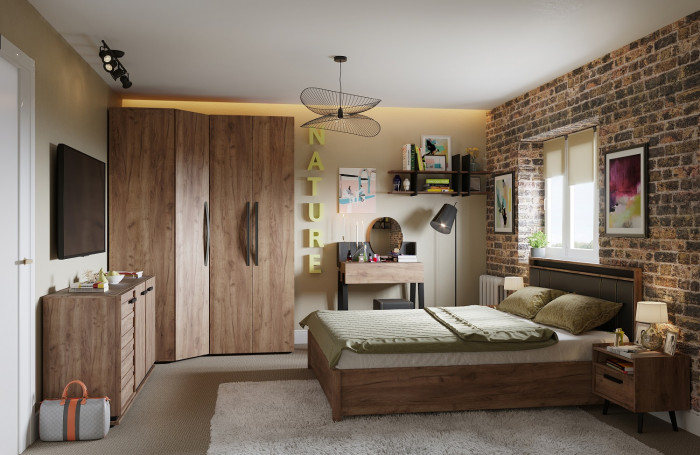 Тумба прикроватная с ящиком Nature 41, дуб табачный