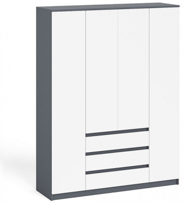 Мори Шкаф МШ1600.1, графит/белый