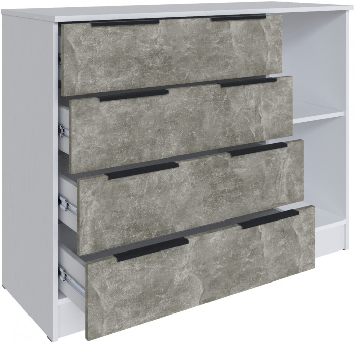 Комод для спальни Мадрид (1,2), Белый/Ателье светлое