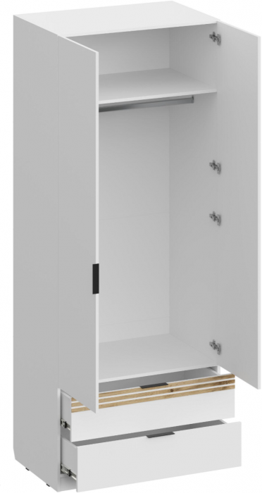 Шкаф 2-х створчатый с ящиками ШК-4115, Белый/Профиль МДФ Дуб вотан