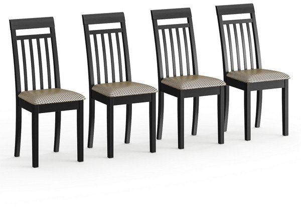 Четыре стула Мебель--24 Гольф-11 разборных, цвет венге, обивка ткань руми 812/8, ШхГхВ 40х40х100 см., от пола до верха сиденья 47 см.