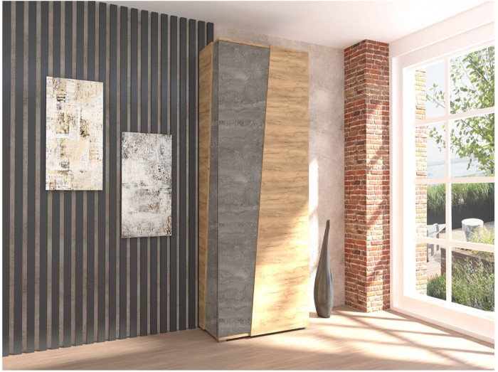 Модульная Гостиная Аллегро 10 №1 (Камень Темный/Дуб крафт золотой)