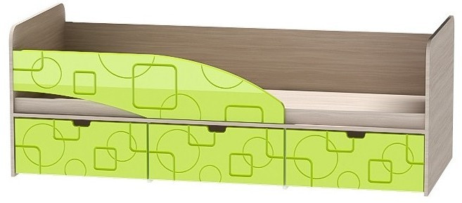 Детская кровать Бриз-3 80х190, квадрат (Ирис/Белый/правый)