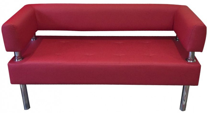 Диван Бизнес 100, экокожа, красный