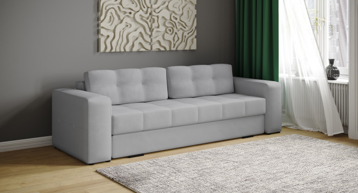 Диван раскладной Верден, светло-серый