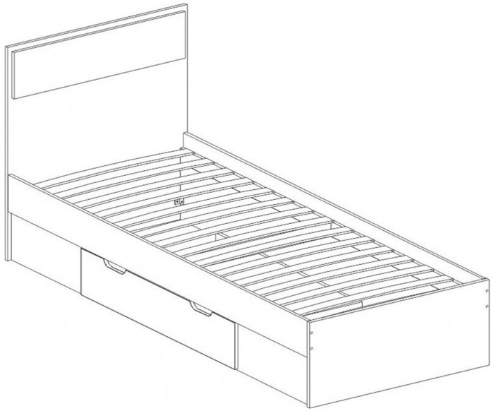 NEXT 71 Кровать односпальная с ящиком 800 Белый / Дуб Сонома