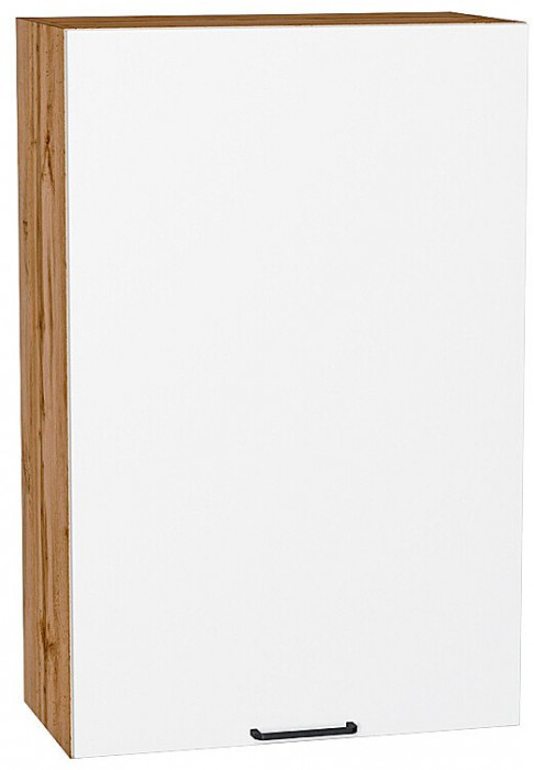Кухонный гарнитур угловой Флэт-04, ЛДСП, 100×250 см, Вотан/Белый/Камень (Дуб натуральный)