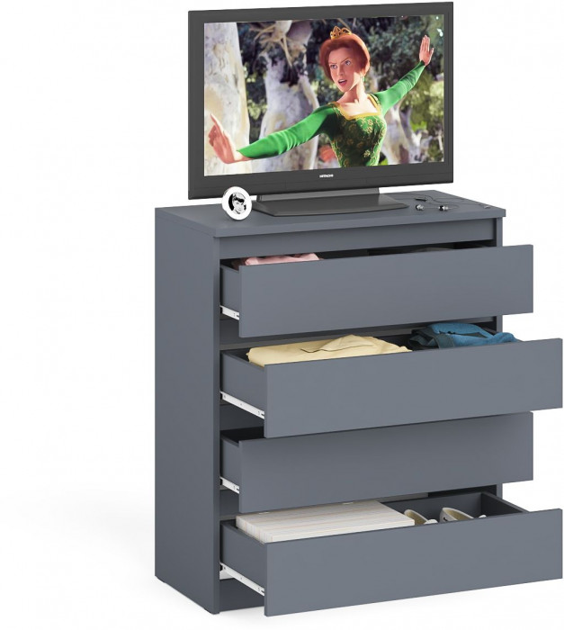 Мори Комод МК800.4, цвет графит, ШхГхВ 80,4х41х94 см.