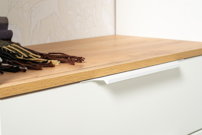 Октава Прихожая 35, белый шагрень/дуб крафт золотой/фасады МДФ белый шагрень