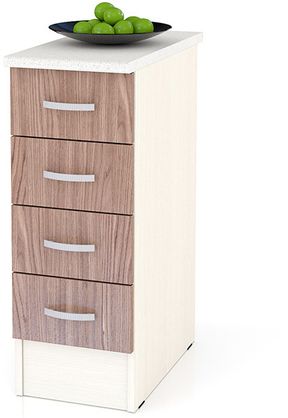 Кухня Мери ШН4Я300 Стол с 4 ящиками 30 см., дуб/ясень шимо тёмный