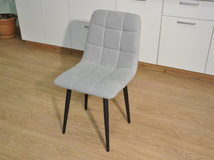 Стул Х / черный /велюр светло-серый