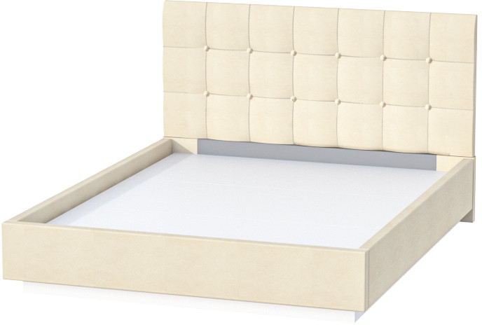 Кровать 1,6 арт.004 "Квадрат" - Alysia 003 (ЛДСП настил)