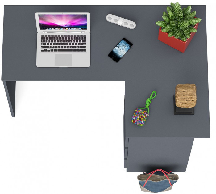 Мори компьютерный стол МС-16 правый, графит