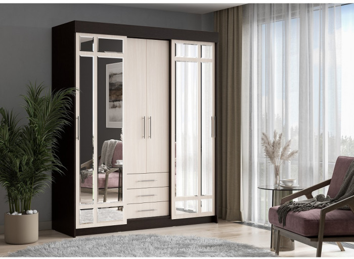 Шкаф-купе Фортуна, венге/дуб белфорд