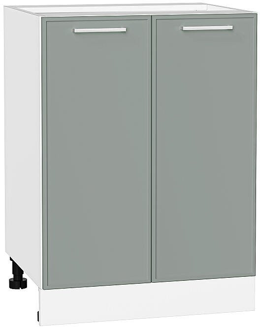 Кухонный гарнитур угловой Квадро-02, МДФ, 240×215 см, Белый/Белый/Аквамарин (Снежный мрамор)