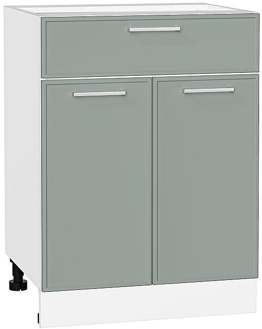 Кухонный гарнитур угловой Квадро-02, МДФ, 240×215 см, Белый/Белый/Аквамарин (Снежный мрамор)