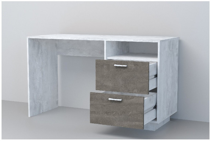 Эго Стол Ст-3 ПД (Глянец Белый/Бетон Светлый)