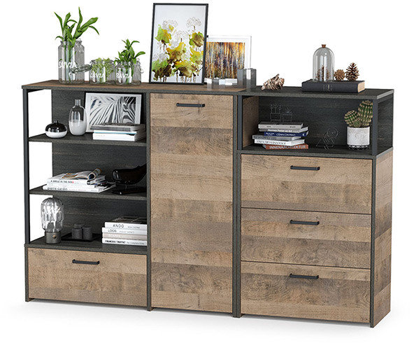 Трувор 13.307.01 Комод + 13.307.02 Комод с ящиками, дуб гранж песочный/интра