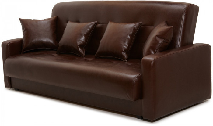 Диван-кровать Аккорд 140х190, книжка, экокожа, цвет коричневый
