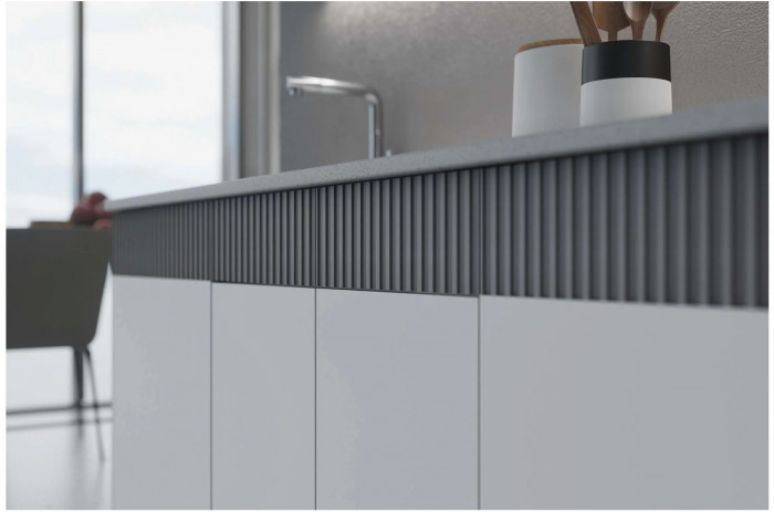 Кухня МДФ Оливия 2000 (Шарли Пинк/Шарли Мокко, Белый)