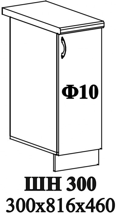 Ф-10 Модена (ШВ 300, ШН 300) МДФ дуб кофе