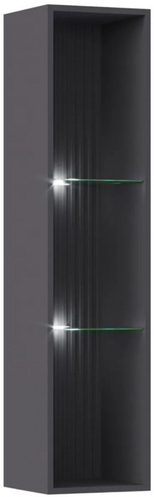 Оливия Шкаф навесной открытый, графит/графит глянец