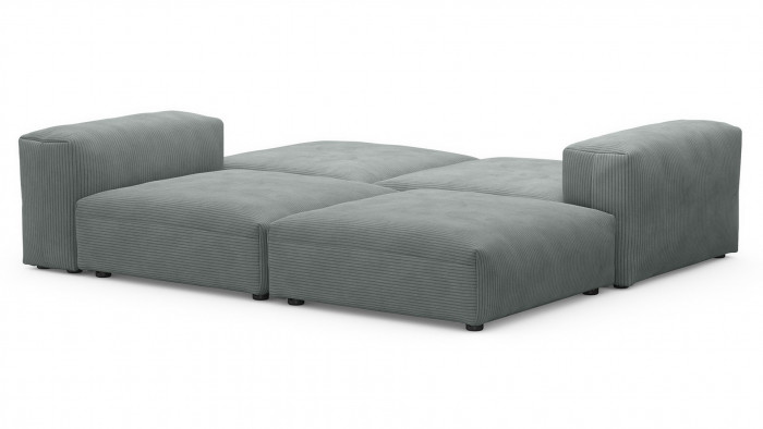 Диван Фиджи Cilium Steel 242*137*62 см, Серый Вельвет Нераскладной Фиеста