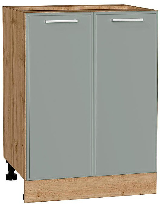 Кухонный гарнитур угловой Квадро-02, МДФ, 240×215 см, Вотан/Белый/Аквамарин (Дуб табак)