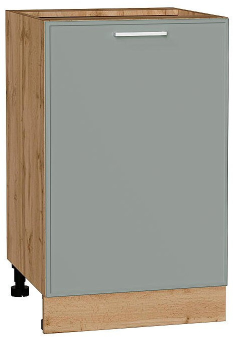 Кухонный гарнитур угловой Квадро-02, МДФ, 240×215 см, Вотан/Белый/Аквамарин (Дуб табак)