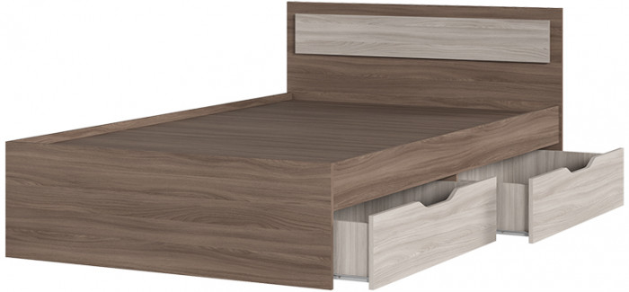 ГАРМОНИЯ КР 606 кровать с ящиками (1,252х0,78х2,032) шимо темный/шимо светлый