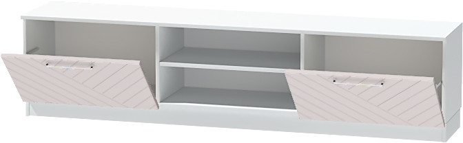 Тумба-2 под ТВ напольная "Иннэс-7", Белый/Грэй софт