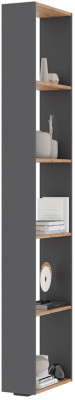 Хелен СТЛ 01 Стеллаж (0,200х2,100х0,460) серый графит/дуб крафт золото