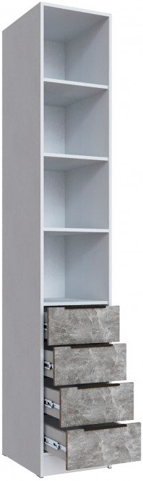 Шкаф Мадрид, композиция 17, Белый/Ателье светлое