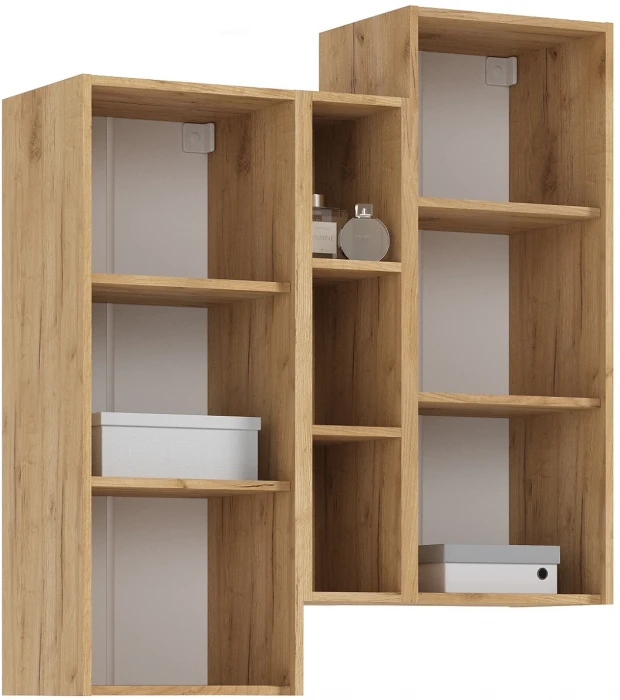 Норд Шкаф подвесной комбинированный, Дуб крафт/Изумрудный