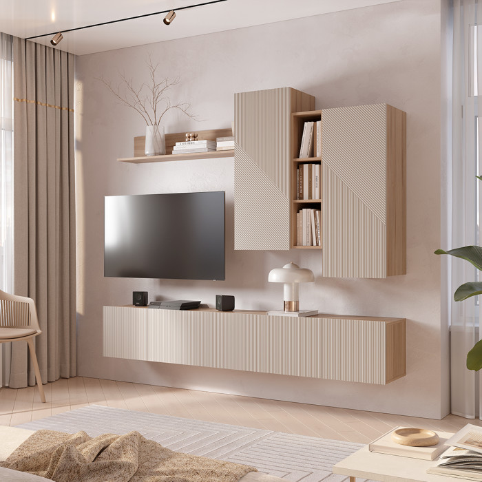 "Эмилия" ГМ-12 гостиный модуль Дуб смоки/Айриш (MF03)