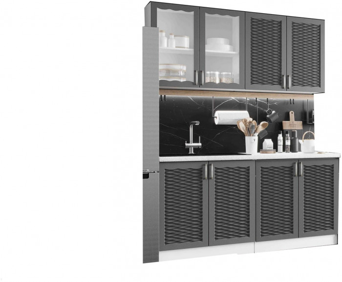 Кухня Изабелла №1 1.6 м, крафт серый / белый, склад