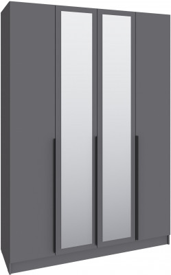 Шкаф Мадрид (1,6) с 6 ящ. внутри с зеркалом, Графит серый